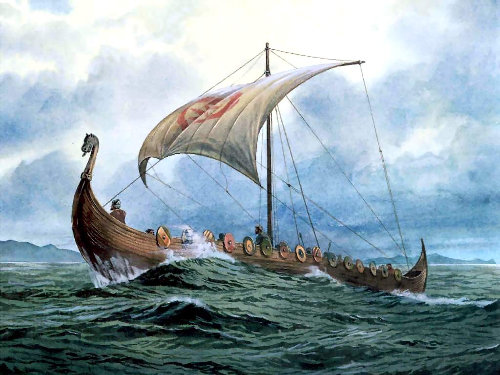 1024x768 Nordic Heritage Teen Council Viking Long Ships - Viking Longship Painting