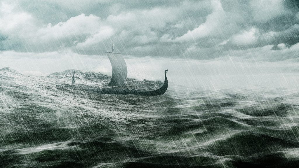 1024x576 Osvmatte Painting - Viking Longship Painting