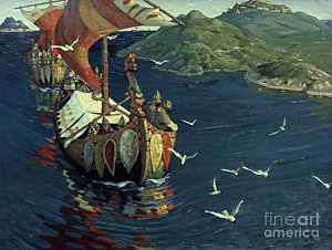 300x226 Viking Ship Paintings Fine Art America - Viking Longship Painting