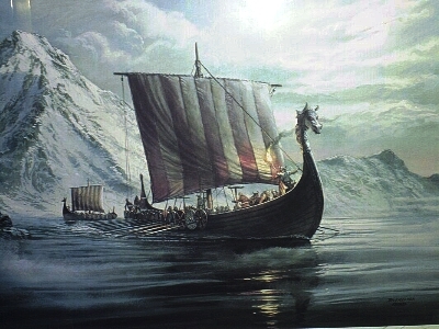 400x300 Art Is Basic - Viking Longship Painting