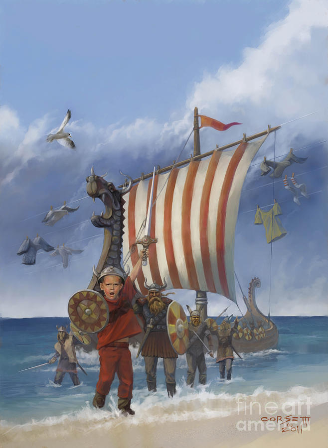 658x900 Legendary Viking Painting By Rob Corsetti - Viking Painting