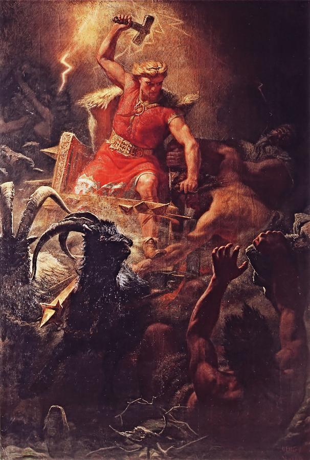 606x900 Thor God Of The Vikings Painting By Marten Eskil Winge - Viking Painting