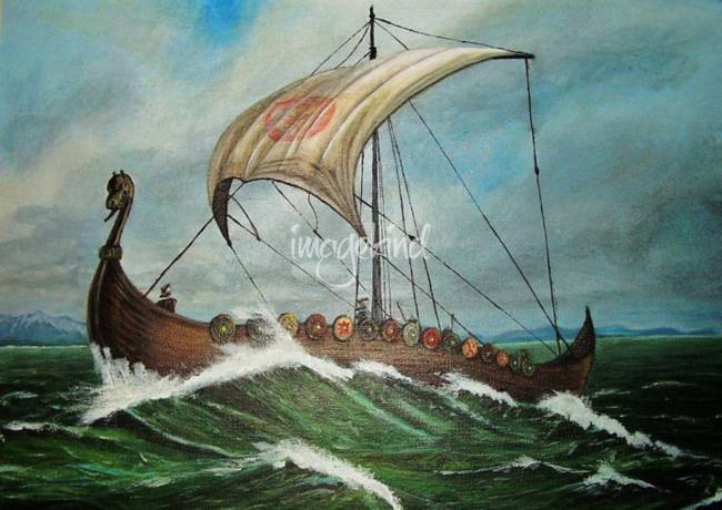650x460 Stunning Vikings Artwork For Sale On Fine Art Prints - Viking Ship Painting