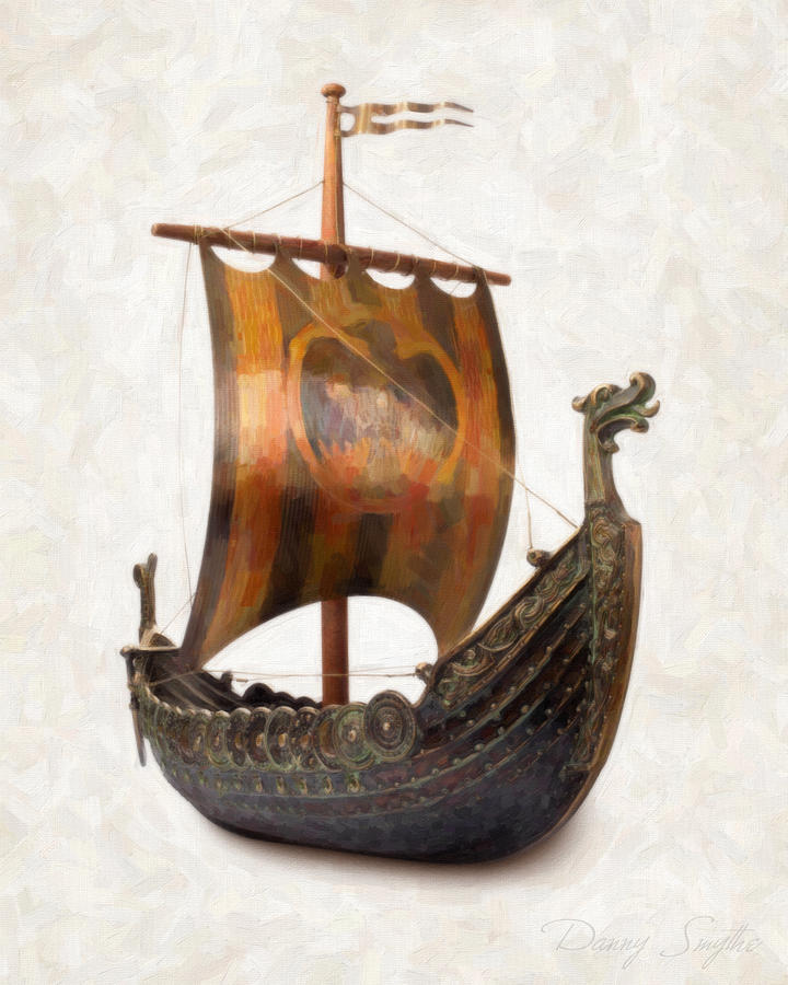 720x900 Viking Ship Painting By Danny Smythe - Viking Ship Painting