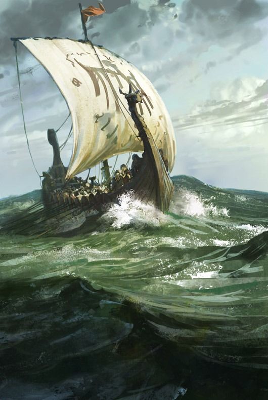 530x790 Viking Ship Painting ~ By Karlsimon North Folk - Viking Ship Painting