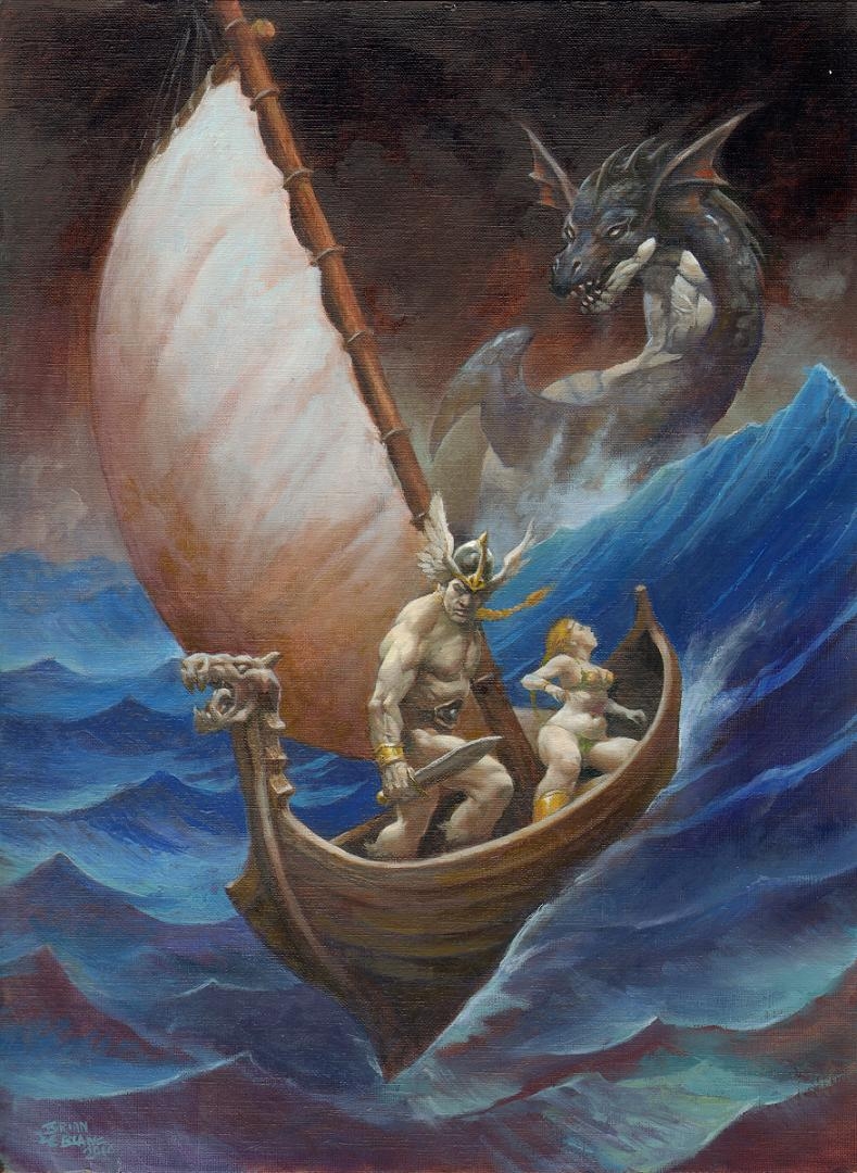 789x1080 Viking Ship Painting By Brian Leblanc, In Ken Z - Viking Ship Painting