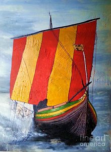 220x300 Viking Ships Paintings Fine Art America - Viking Ship Painting
