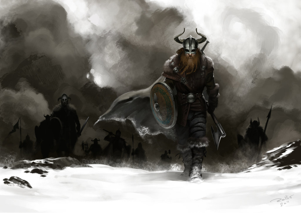 1024x724 Marching To Valhalla By Chrisrallis - Viking Valhalla Painting