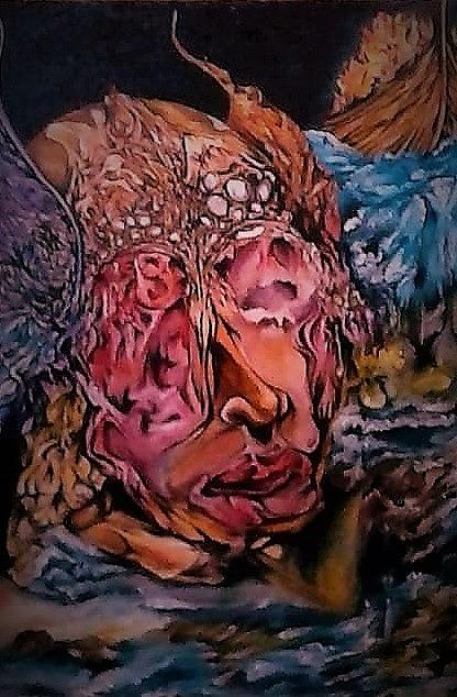 416x634 Voyage To Valhalla Painting By Bree Anderson - Viking Valhalla Painting