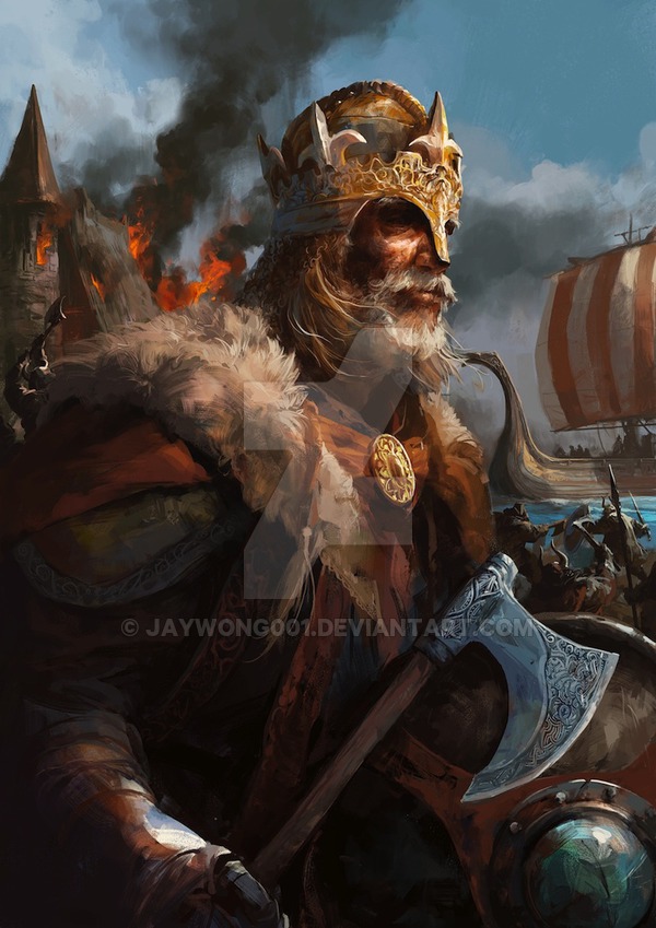 600x849 Viking Warrior By Jaywong001 - Viking Warrior Painting