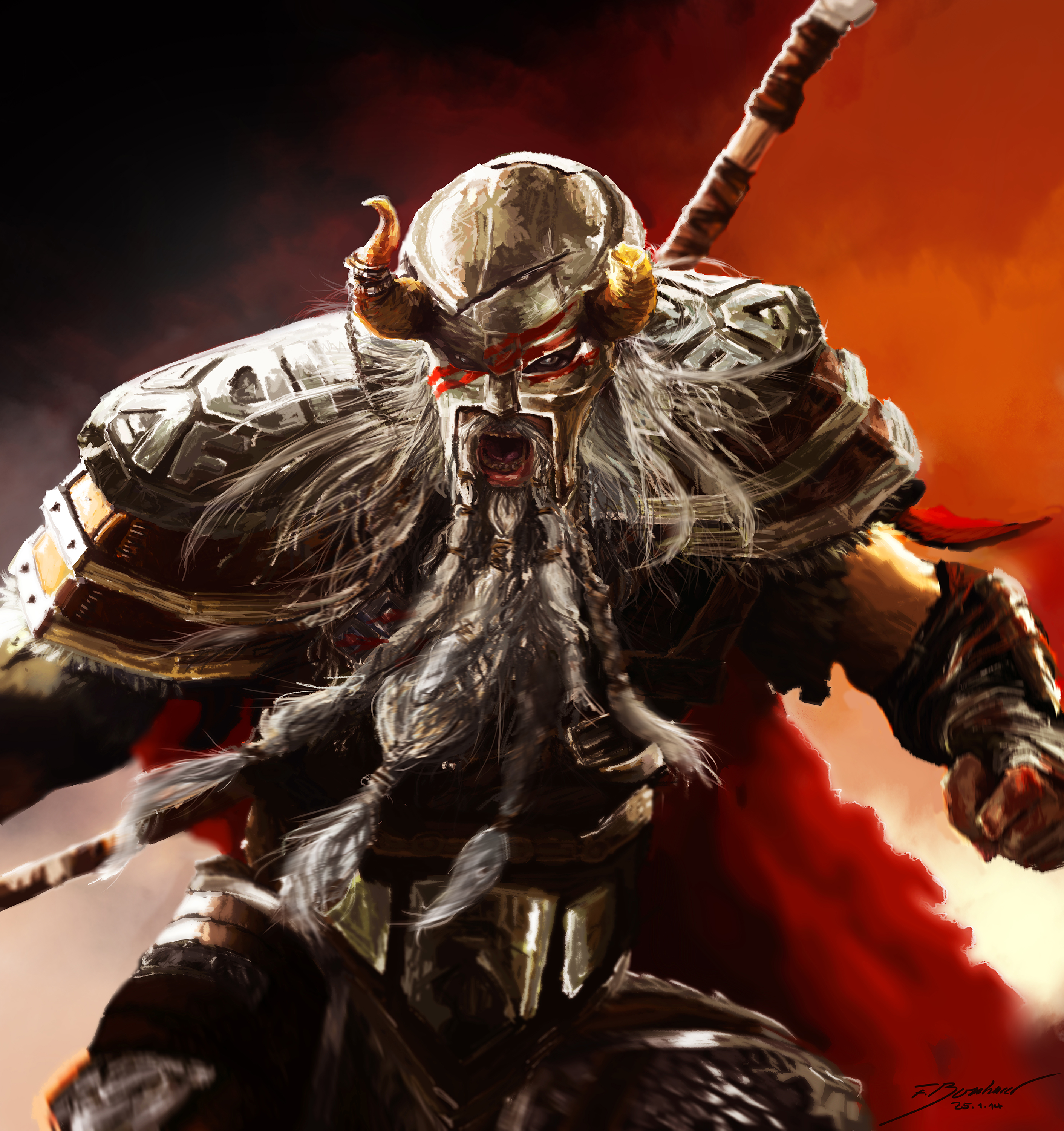 2823x3000 A Viking Warrior By Fluboss On Newgrounds - Viking Warrior Painting