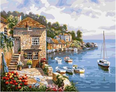 399x316 Diy Paint By Numbers Seaside Villa - Villa Painting