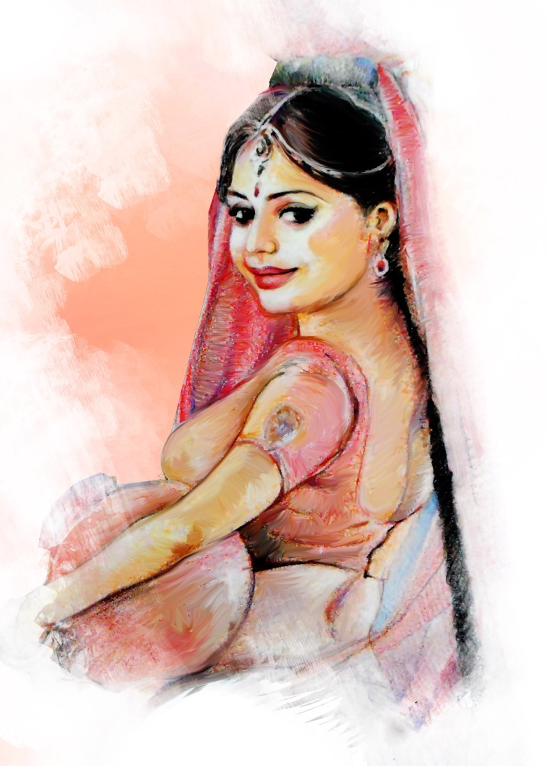 785x1100 Village Girl Fine Art - Village Girl Painting