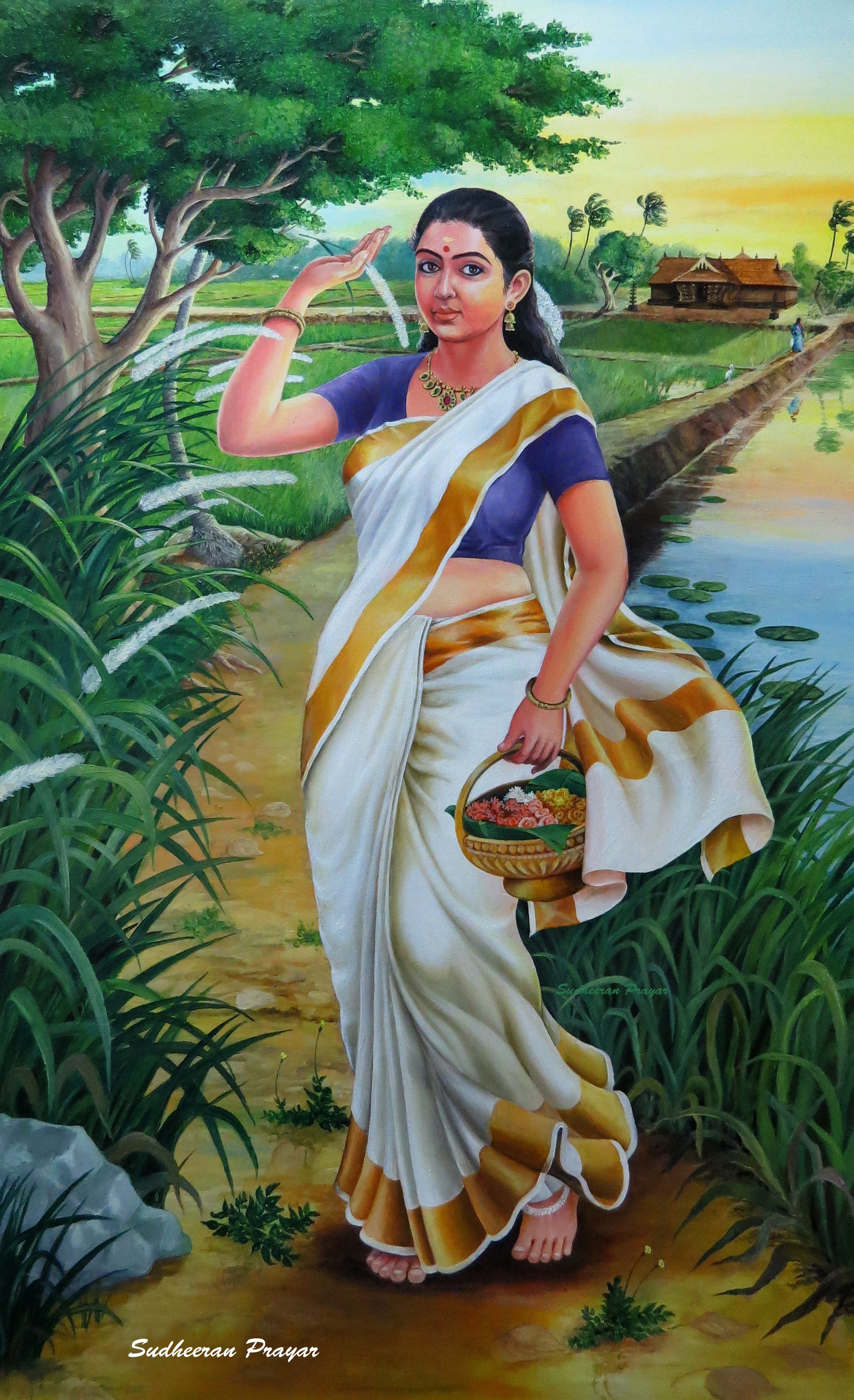 2147x3519 Village Girl Painting - Village Girl Painting