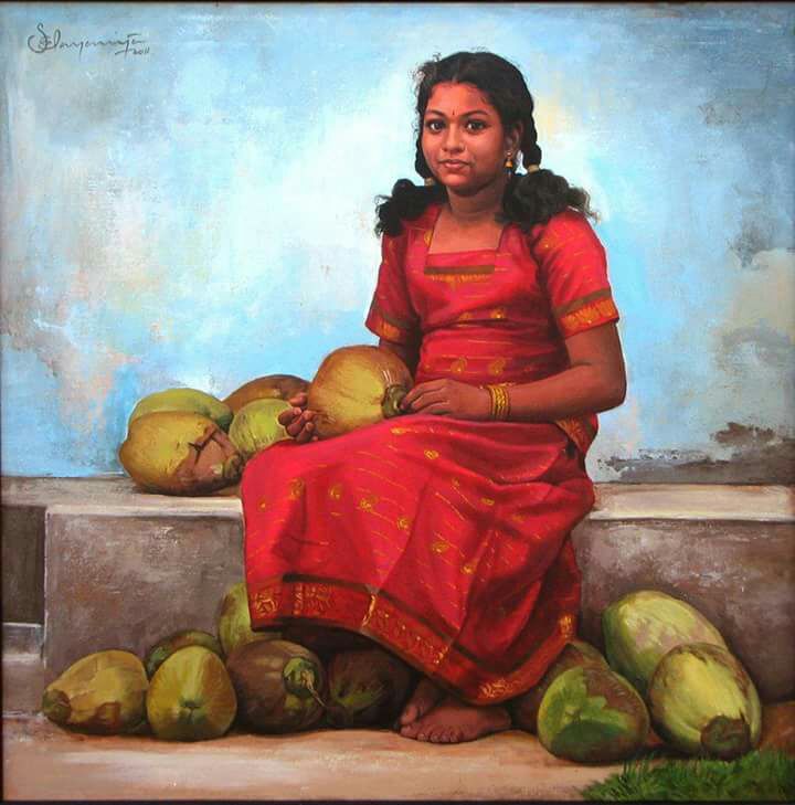 720x729 Village Girl Painting - Village Girl Painting