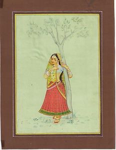 232x300 Indian Decor Wall Art Village Girl Painting Hand Painted Miniature - Village Girl Painting