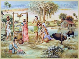 320x240 Indian Villages Life Paintings,pictures Cini Clips Paintings - Village Painting