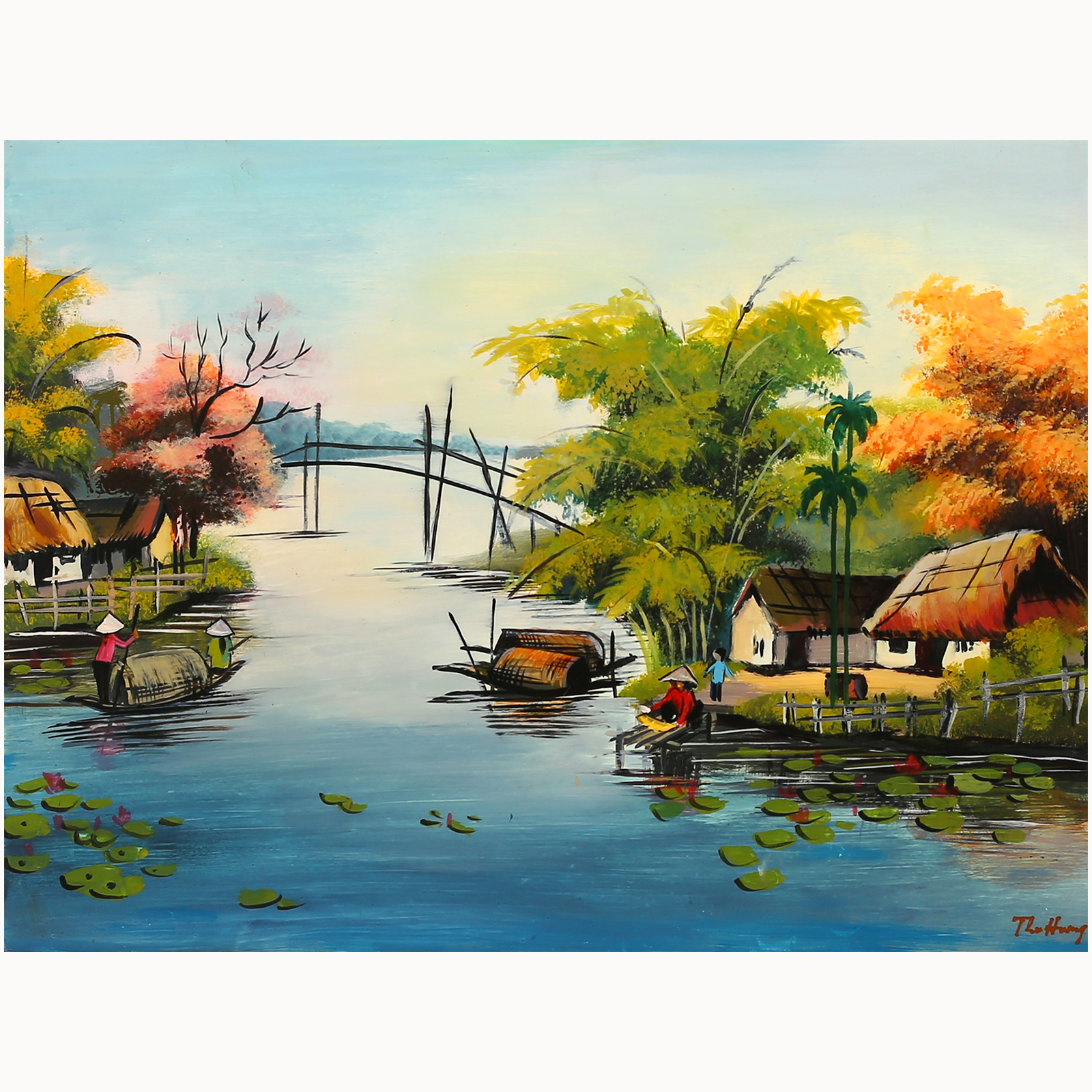 1600x1600 Southern Vietnam Village D - Village Painting