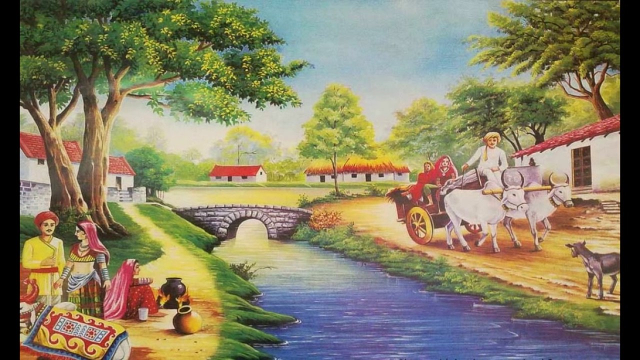 1280x720 Village Paintings 13 - Village Painting
