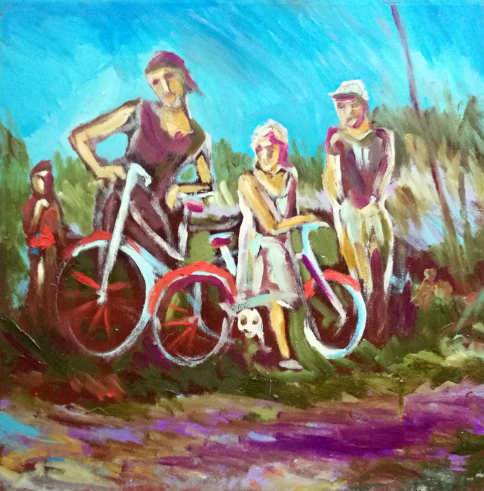 690x700 Village Children - Village Painting Images