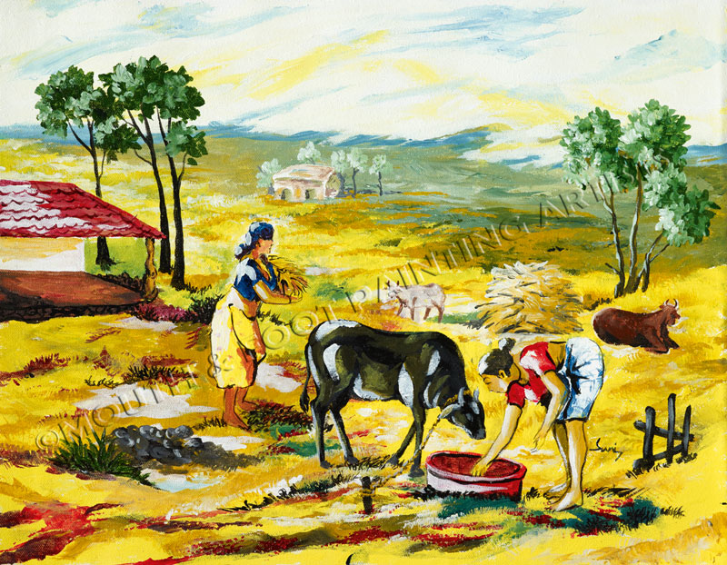 800x622 Imfpa - Village Scene Painting
