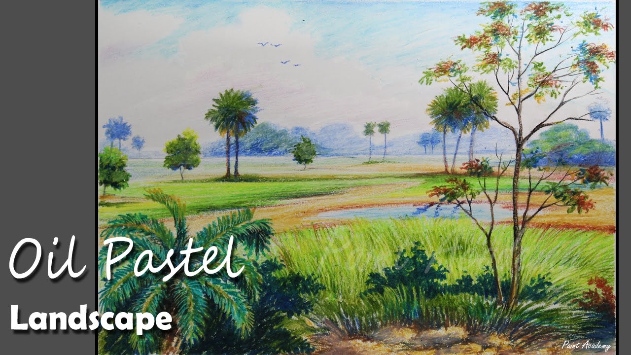 1280x720 How To Paint A Village Scene With Oil Pastel Step By Step - Village Scene Painting