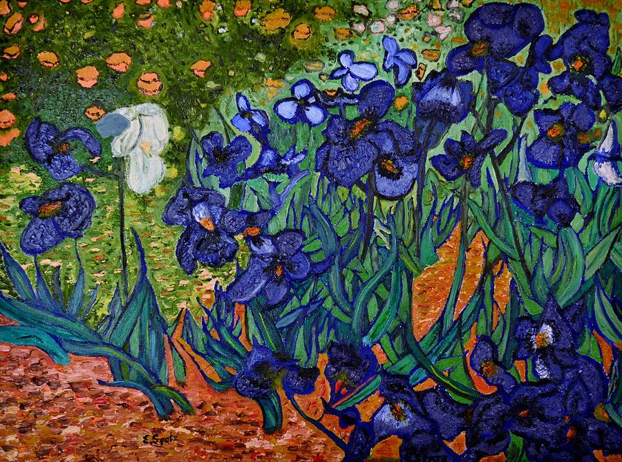 900x669 My Irises Inspired By The Master Vincent Van Gogh Painting By - Vincent Van Gogh Irises Painting
