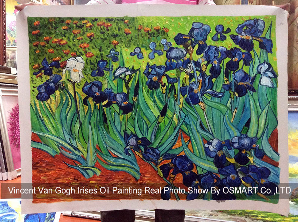 1000x747 Reproduction High Quality Irises Flowers Oil Painting High Quality - Vincent Van Gogh Irises Painting