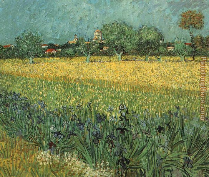 710x599 Vincent Van Gogh View Of Arles With Irises Painting Anysize 50 - Vincent Van Gogh Irises Painting