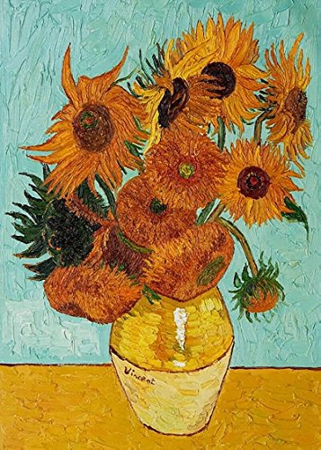 357x500 Wieco Art Sunflower By Vincent Van Gogh Oil Paintings - Vincent Van Gogh Painting