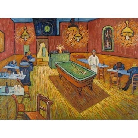 458x458 The All Night Cafe 1888 By Vincent Van Gogh - Vincent Van Gogh Pool Table Painting