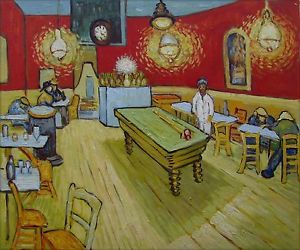 300x250 Vincent Van Gogh Night Cafe Repro, Quality Hand Painted Oil - Vincent Van Gogh Pool Table Painting