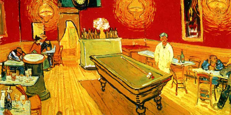 884x441 Virtual Reality, Vr, New Technology, Van Gogh, Night Cafe X Tech - Vincent Van Gogh Pool Table Painting