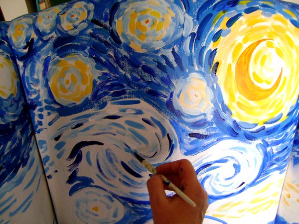 600x450 Art And Life Faux Gogh Style For Silent Auction - Vincent Van Gogh Style Painting