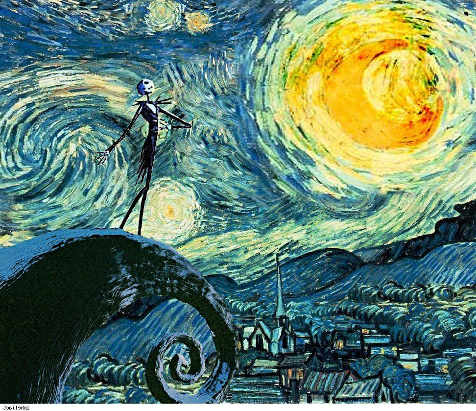 972x839 Vincent Van Gogh Style Of Painting Nightmare Before Christmas - Vincent Van Gogh Style Painting