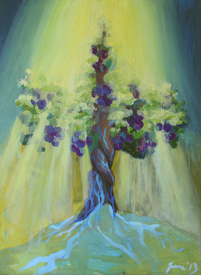 660x900 I Am The True Vine Painting By Zane Bike - Vine Painting