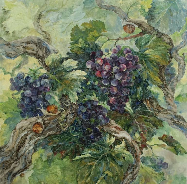 770x758 Saatchi Art Walking With A Vine Painting By Irina Yaresko - Vine Painting