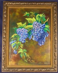 241x300 Warm, Glowing Grapes On The Vine Painting By Laura Eslinger - Vine Painting
