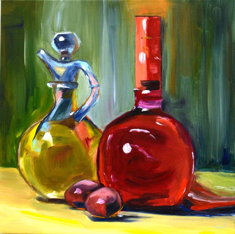 770x768 Saatchi Art Olive Oil And Wine Vinegar Painting By Hanna Taranishyna - Vinegar Painting