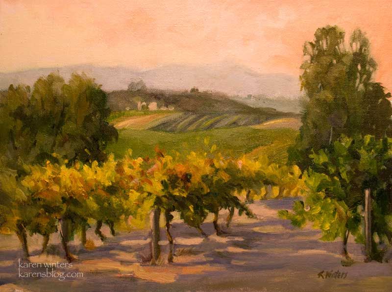 800x596 Tuscan Vineyard Paintings Plein Air Oil Painting Landscapes - Vineyard Painting
