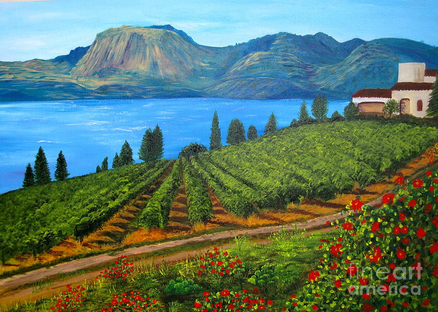 900x643 Okanagan Vineyard Painting By Alicia Fowler - Vineyard Painting