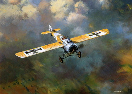 450x322 In The Skies Of World War I - Vintage Airplane Painting