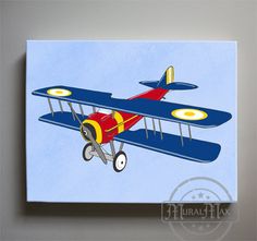 236x221 Lady Poppins Vintage Style Airplane Painting For A Baby Boy - Vintage Airplane Painting
