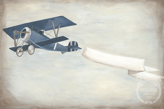 576x384 Vintage Airplane Banner - Vintage Airplane Painting
