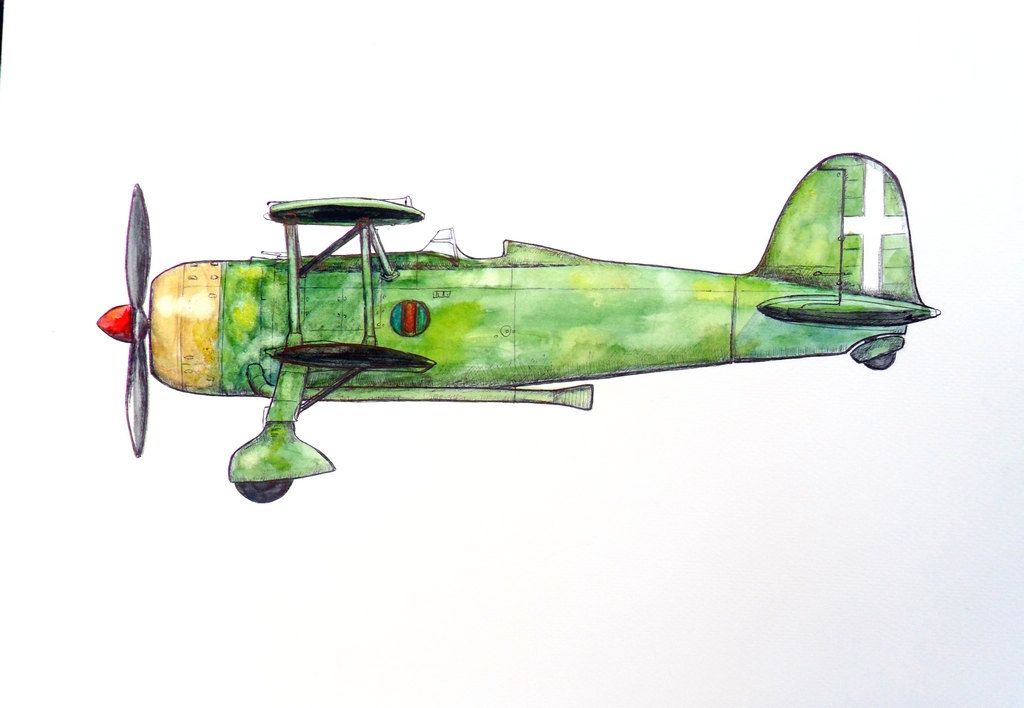 1024x708 Vintage Airplane Print Aircraft Warercolor Poster Boy's Art - Vintage Airplane Painting