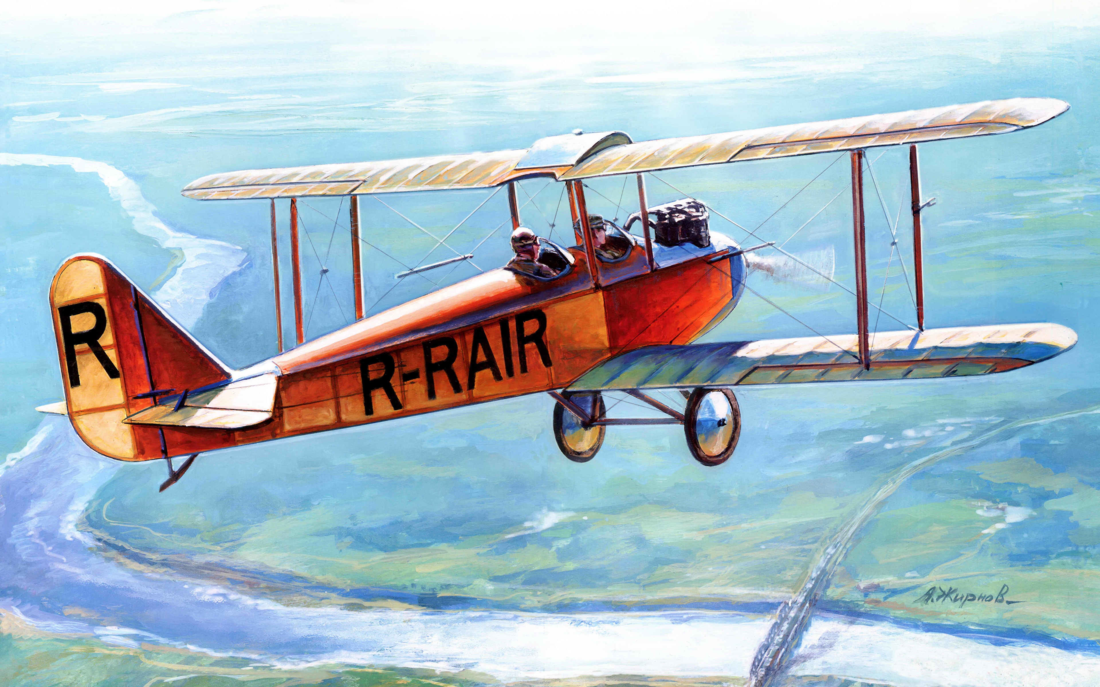 3840x2400 Image Airplane Retro Painting Art Aviation 3840x2400 - Vintage Airplane Painting