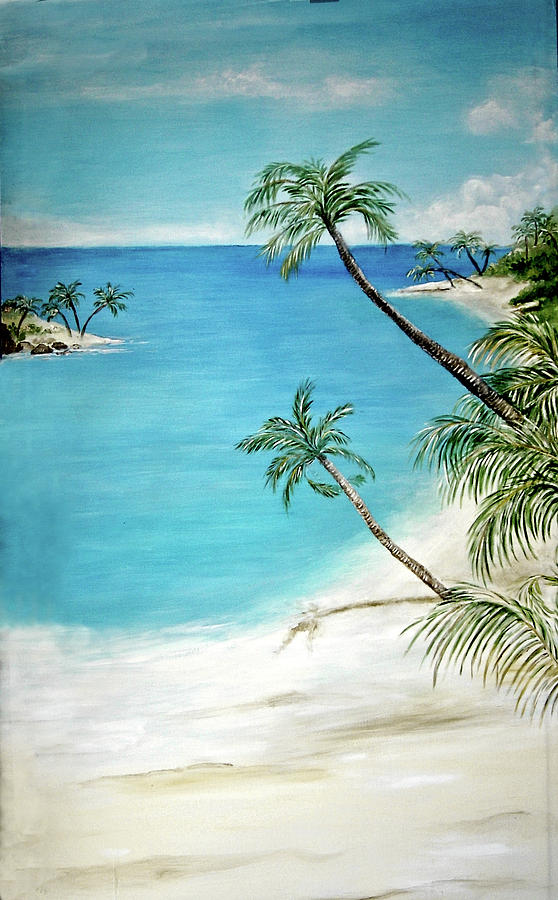 558x900 Vintage Beach Painting By Gabriele Utz - Vintage Beach Painting