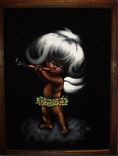 236x313 Vintage Black Velvet Painting Big Eyed Puppy Dog, Big Eyes Retro - Vintage Black Velvet Painting