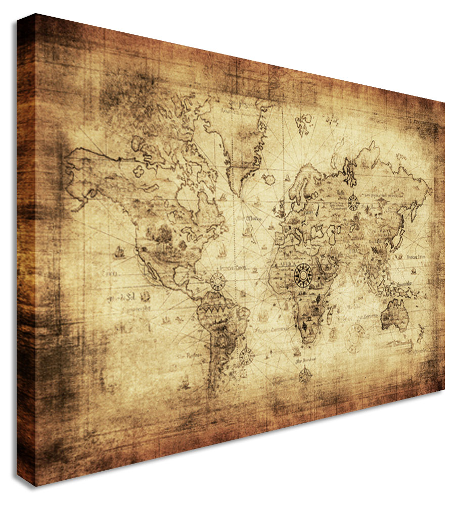 900x1002 Wall Art Gallery Of Old World Map Wall Art Old World Wall Decor - Vintage Canvas Painting