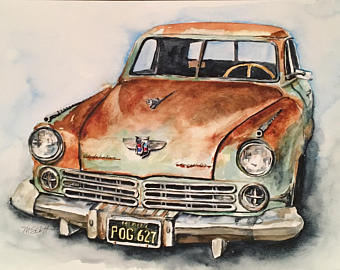 340x270 Classic Car Painting Etsy - Vintage Car Painting